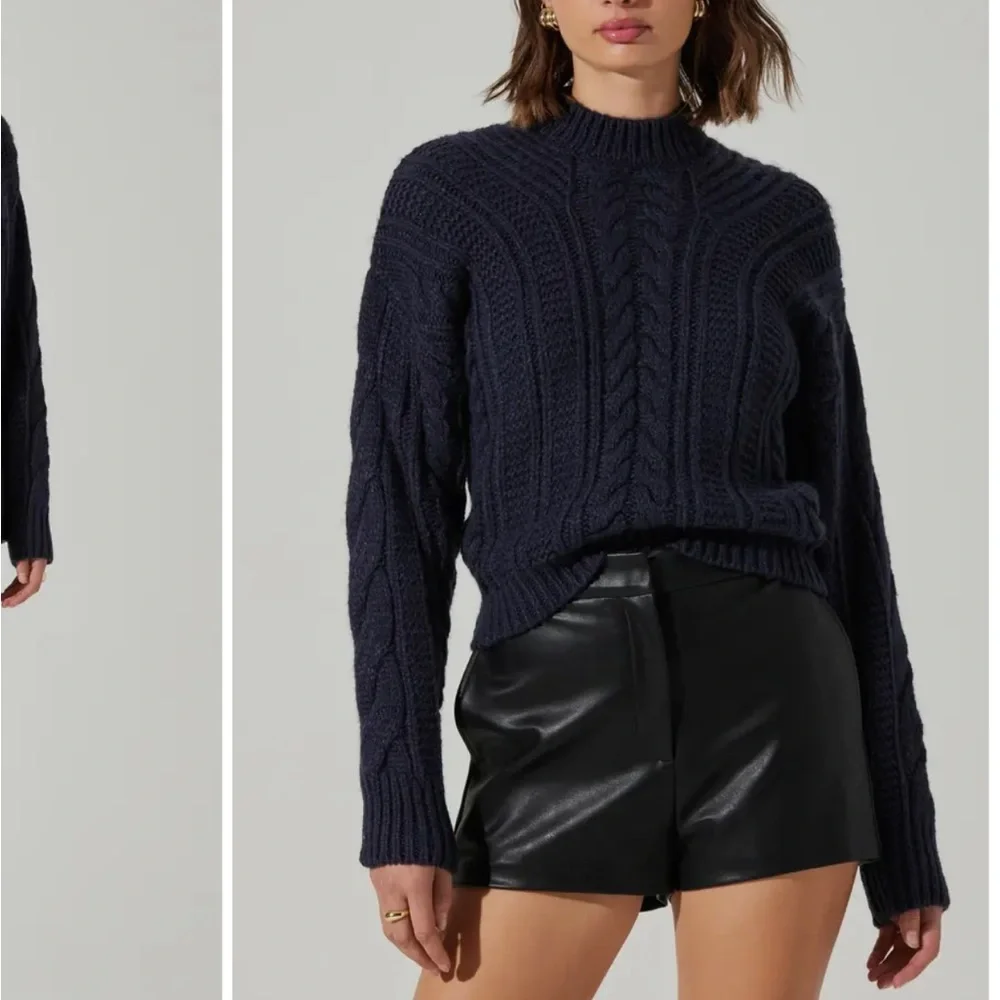 ASTR Wool blend  Lace-Up Back Sweater- - Picture 6 of 7